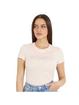 GUESS: Розовая футболка 