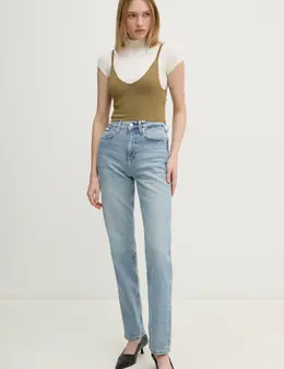 Calvin Klein Jeans: Зелёный топ 