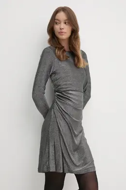 DKNY: Серебристое платье 