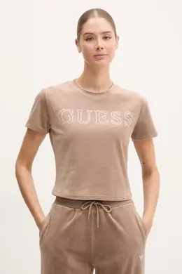 GUESS: Бархатная футболка 