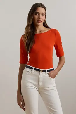 Lauren Ralph Lauren: Оранжевая футболка 