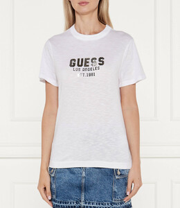 GUESS: Белая футболка 