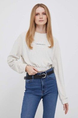 Calvin Klein Jeans: Бежевая толстовка 