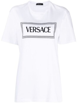 Versace: Белая футболка 