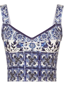 Dolce & Gabbana: Топ  Majolica с принтом
