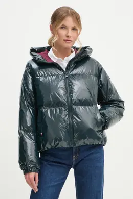 Tommy Hilfiger: Зелёный пуховик 