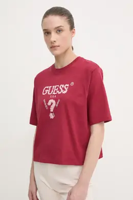 GUESS: Хлопковая футболка 