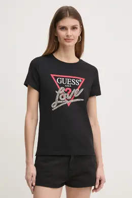 GUESS: Хлопковая футболка 