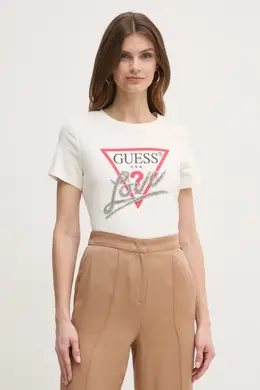 GUESS: Хлопковая футболка 