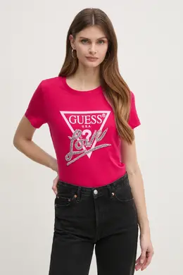 GUESS: Хлопковая футболка 