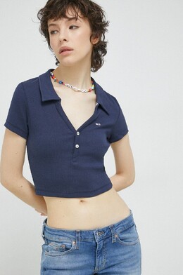 Tommy Jeans: Тёмное поло 