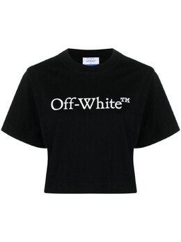 Off-White: Короткая футболка  Bookish