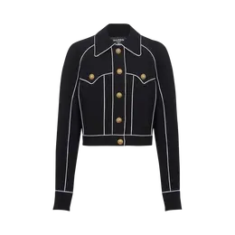 Balmain: Чёрная куртка 