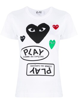 Comme Des Garçons Play: Белая футболка 