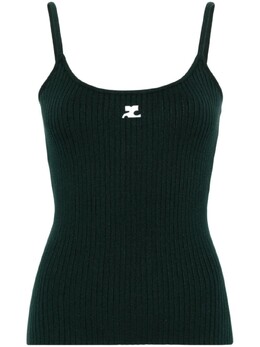Courreges: Зелёный топ 