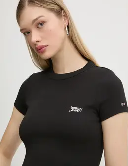 Tommy Jeans: Чёрная футболка 