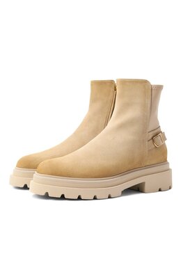 Santoni: Бежевые ботинки 