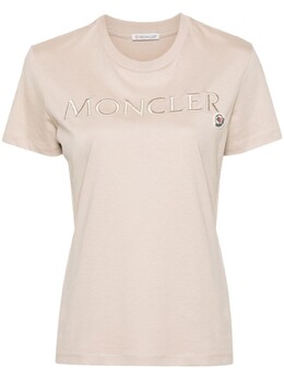 Moncler: Бежевая футболка 