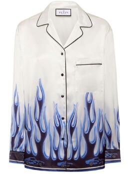 Philipp Plein: Белая рубашка  Flame