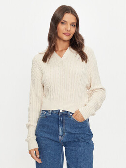 Tommy Jeans: Бежевый свитер 