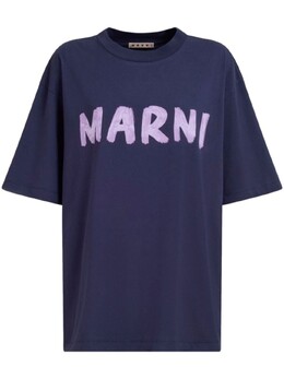 Marni: Синяя футболка 