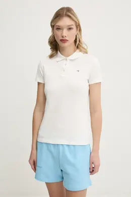 Tommy Jeans: Бежевая футболка 