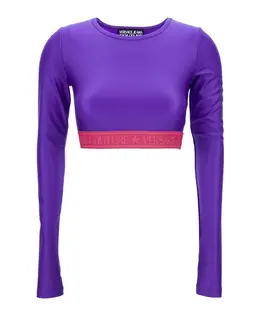Versace Jeans Couture: Фиолетовая футболка 