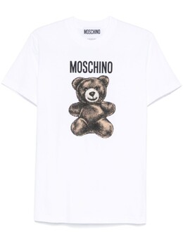 Moschino: Белая футболка  Teddy Bear