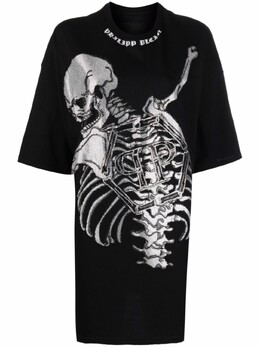Philipp Plein: Платье-футболка  Skeleton