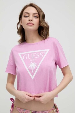 GUESS: Хлопковая футболка 