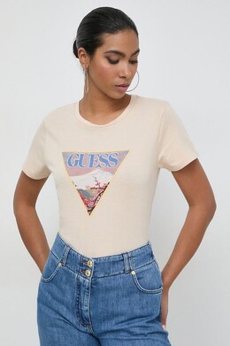 GUESS: Хлопковая футболка 