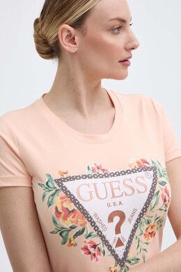 GUESS: Оранжевая футболка 