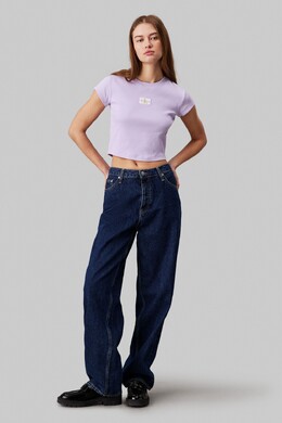 Calvin Klein Jeans: Фиолетовая футболка 