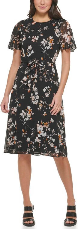 DKNY: Шифоновое платье 