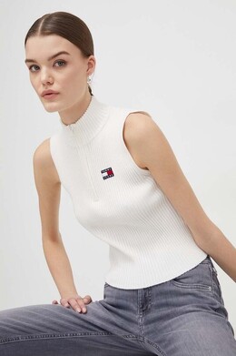 Tommy Jeans: Бежевый топ 
