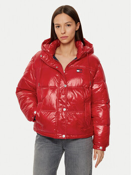 Tommy Jeans: Красный пуховик 