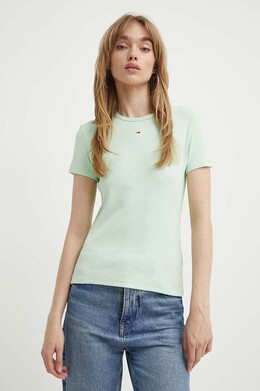 Tommy Jeans: Зелёная футболка 