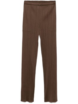 Pleats Please Issey Miyake: Коричневые брюки 