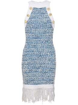 Balmain: Твидовое платье 