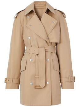 Burberry: Плащ с поясом 