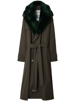 Burberry: Плащ с поясом 