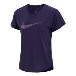 Nike: Фиолетовая футболка  Swoosh