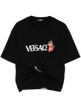 Versace: Чёрная футболка 