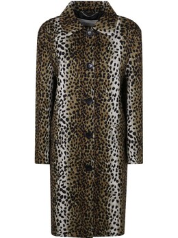 Blumarine: Пальто с леопардовым принтом 