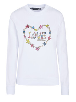 LOVE MOSCHINO: Белый свитер 