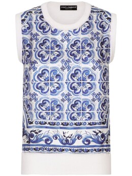 Dolce & Gabbana: Шёлковая блуза  Majolica