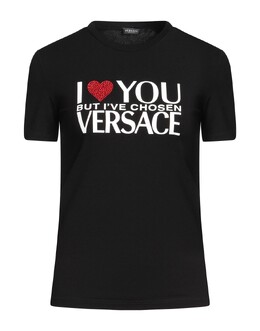 Versace: Чёрная футболка 
