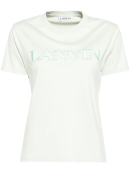 Lanvin: Зелёная футболка 