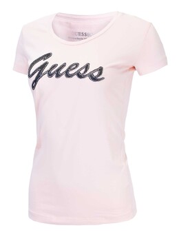 GUESS: Розовая футболка 