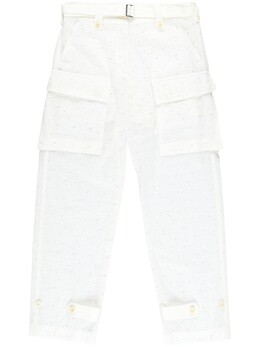 Sacai: Белые брюки 